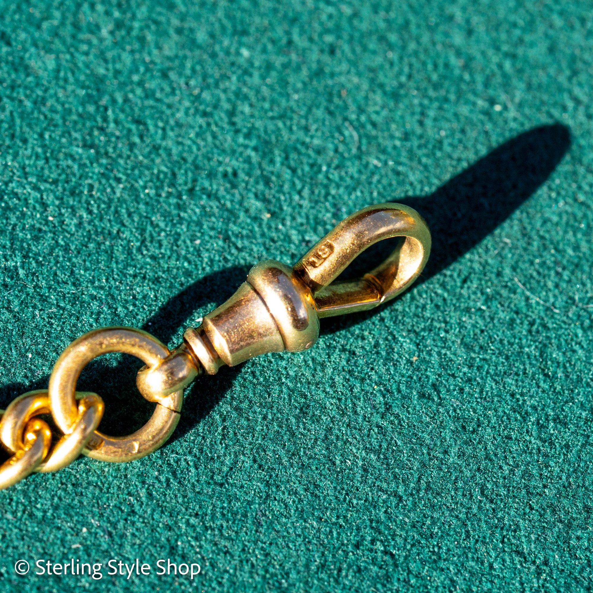 18K Gold Chain Extender with T-Bar &amp; Dog Clip – 6.4g, Stamped Links, 2” Extension