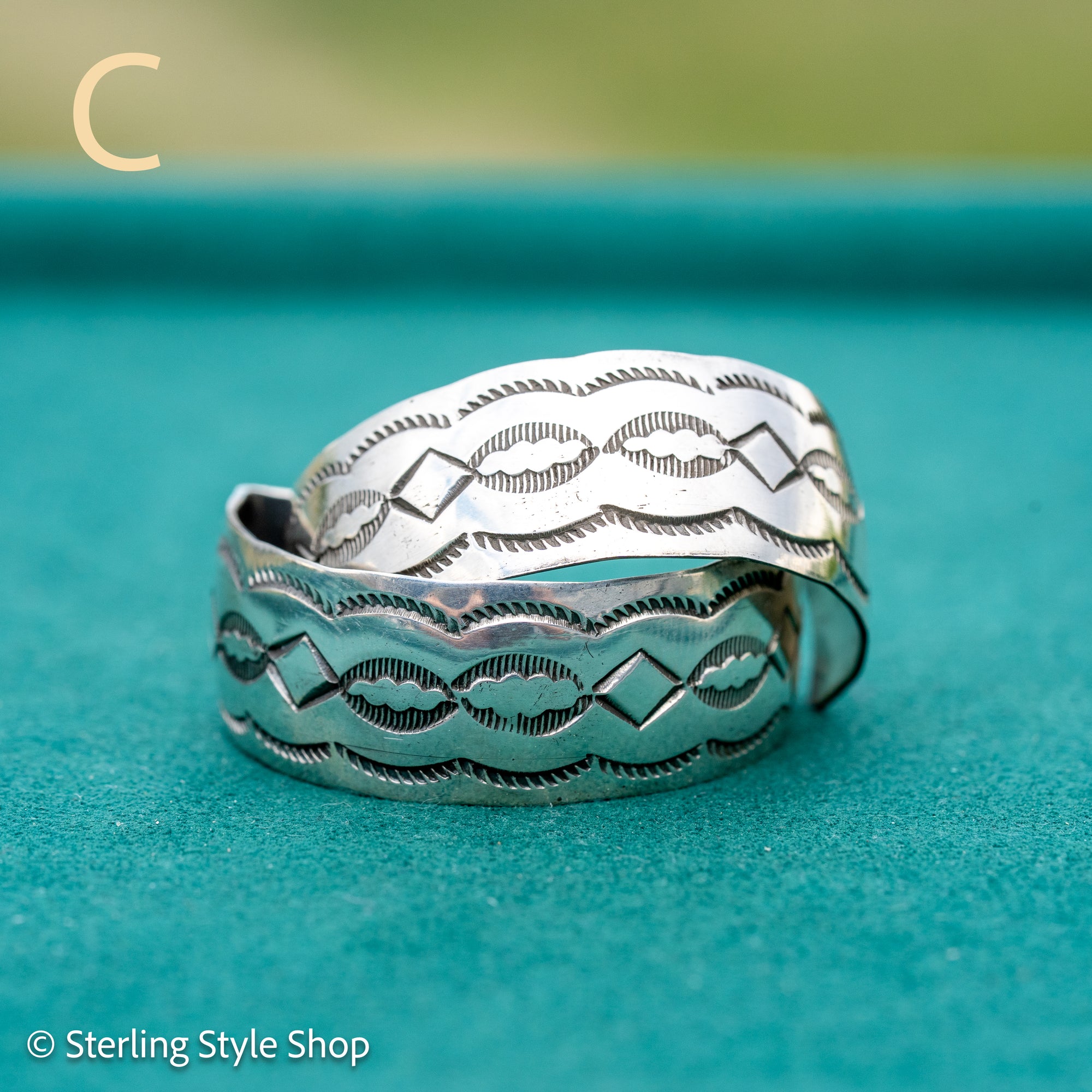 Sterling Silver Shiny Half Hoop Earrings – Chimney Butte Studio by Juan Guerrero – Navajo Screw Back Hoops