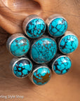 Federico Jimenez Sterling Turquoise Flower Earrings | Cluster Turquoise Earrings