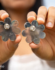 Federico Jimenez Sterling Turquoise Flower Earrings | Cluster Turquoise Earrings
