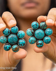 Federico Jimenez Sterling Turquoise Flower Earrings | Cluster Turquoise Earrings