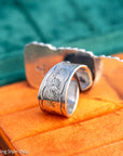 Federico Jimenez Kingman Turquoise Adjustable Ring | Sterling Silver Beaded Statement Ring
