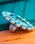 Federico Jimenez Adjustable Natural Turquoise Cluster Statement Ring