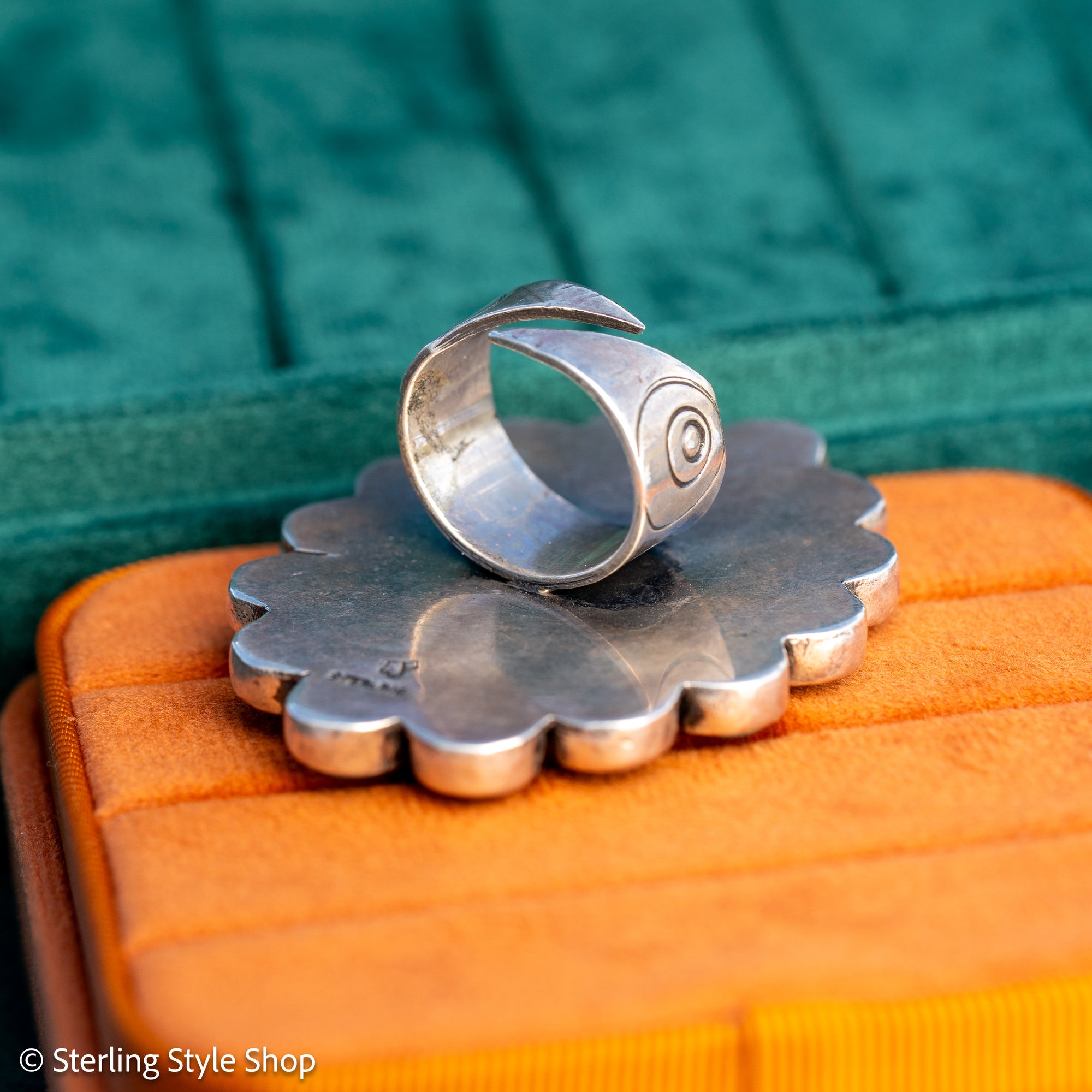 Federico Jimenez Adjustable Natural Turquoise Cluster Statement Ring