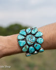 Federico Jimenez Lone Mountain Turquoise Cuff Bracelet | Larry Cooley Estate Turquoise | Navajo Sterling Silver Statement Jewelry
