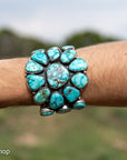 Federico Jimenez Lone Mountain Turquoise Cuff Bracelet | Larry Cooley Estate Turquoise | Navajo Sterling Silver Statement Jewelry