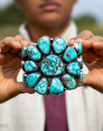 Federico Jimenez Lone Mountain Turquoise Cuff Bracelet | Larry Cooley Estate Turquoise | Navajo Sterling Silver Statement Jewelry