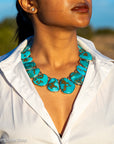 Federico Jimenez Copper Canyon Turquoise Collar Necklace, Hallmarked JF Sterling
