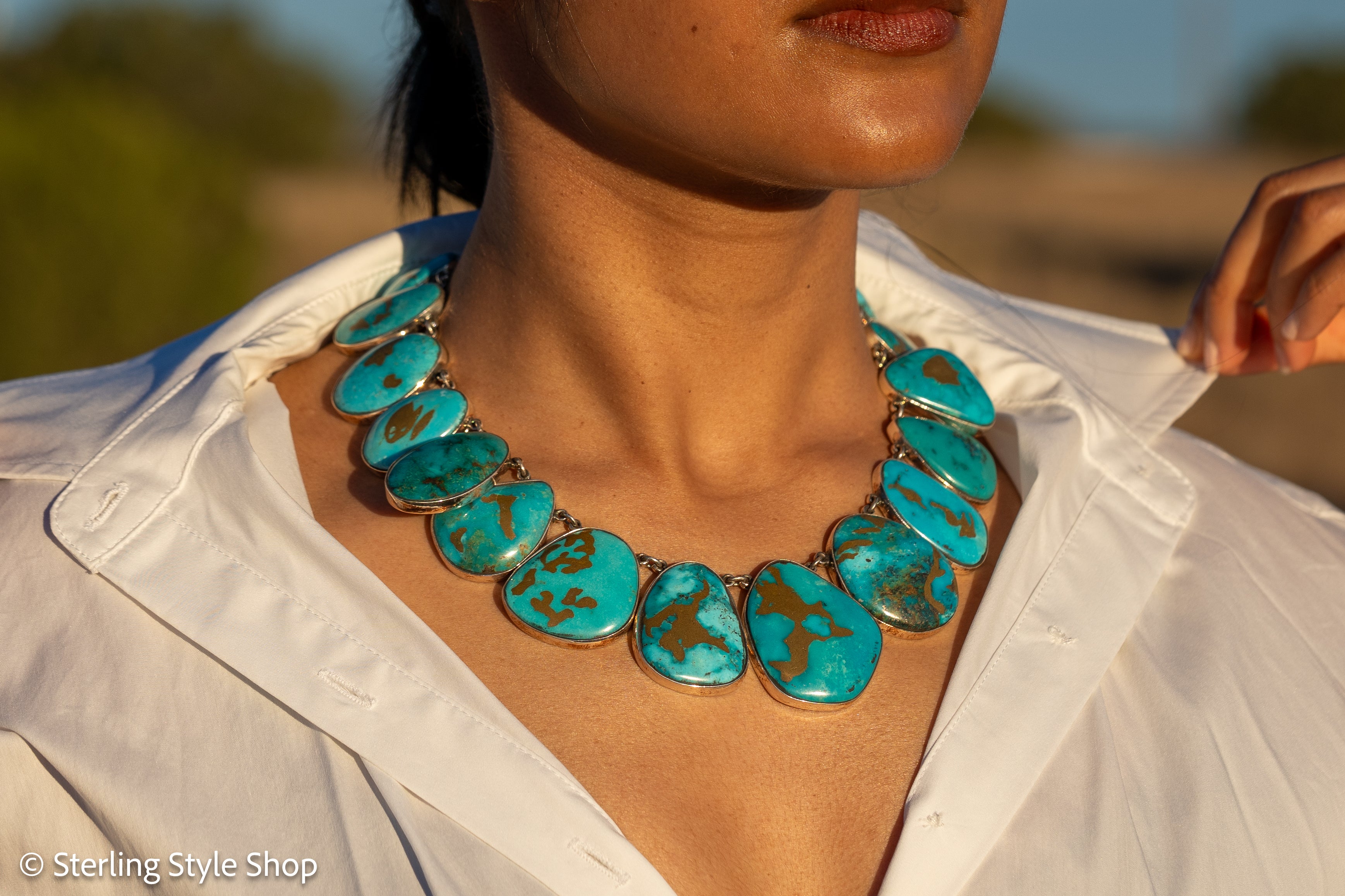 ARTIST’S JEWELLERY Federico Jimenez Copper Canyon Turquoise Collar Necklace