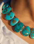 Federico Jimenez Copper Canyon Turquoise Collar Necklace, Hallmarked JF Sterling