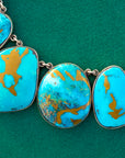 Federico Jimenez Copper Canyon Turquoise Collar Necklace, Hallmarked JF Sterling