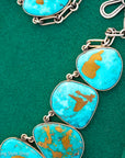 Federico Jimenez Copper Canyon Turquoise Collar Necklace, Hallmarked JF Sterling