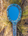 Federico Jimenez Sterling Silver Handheld Mirror — No. 8, Spiderweb & Kingman Turquoise, One-of-a-Kind Masterpiece