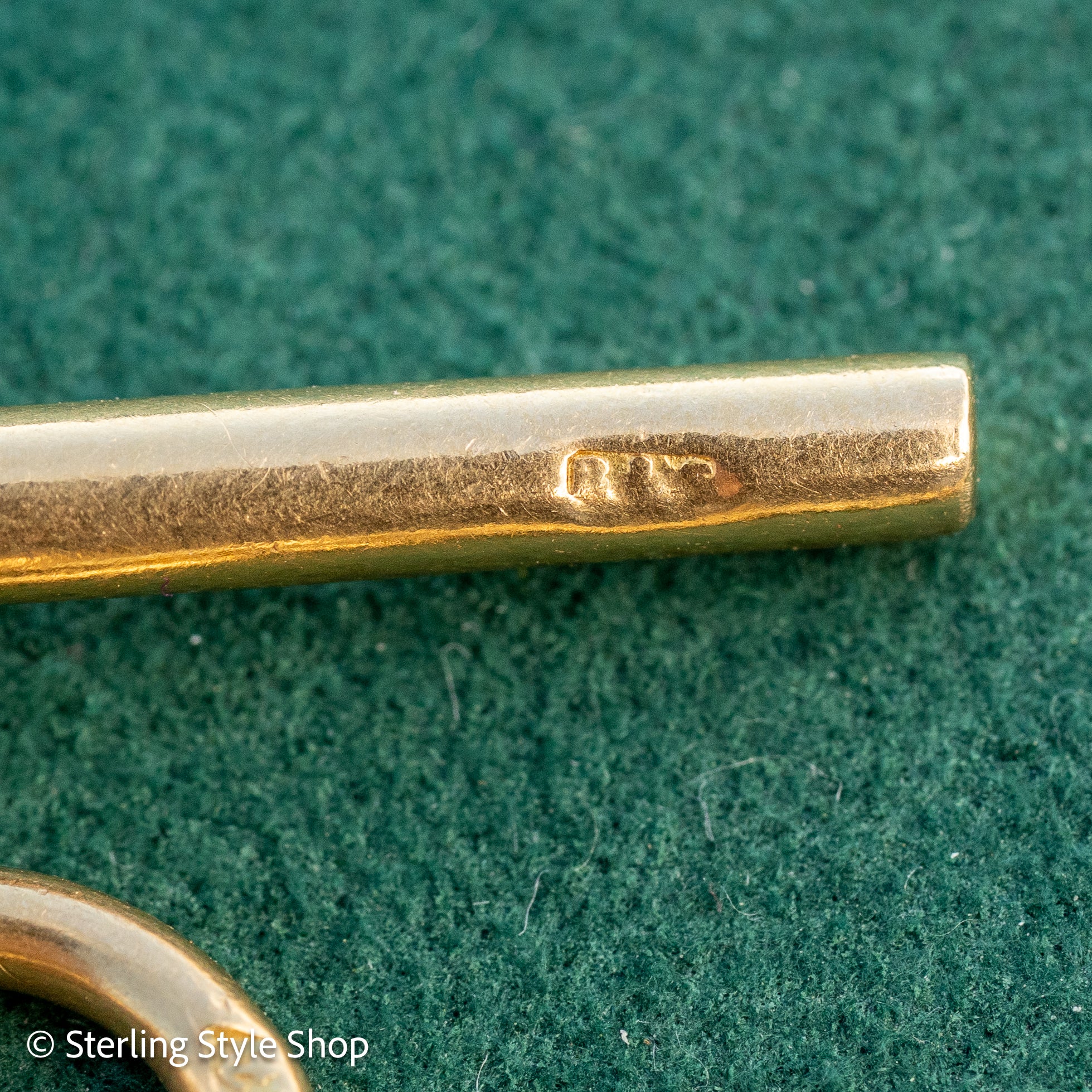 Antique 18k Gold Albert Chain Necklace | 1921 Birmingham Hallmarked Watch Chain, Heavy Curb Link, 60.1g Solid Gold T-Bar Necklace