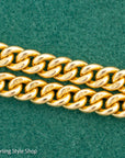 Antique 18k Gold Albert Chain Necklace | 1921 Birmingham Hallmarked Watch Chain, Heavy Curb Link, 60.1g Solid Gold T-Bar Necklace