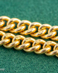 Antique 18k Gold Albert Chain Necklace | 1921 Birmingham Hallmarked Watch Chain, Heavy Curb Link, 60.1g Solid Gold T-Bar Necklace