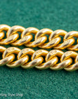 Antique 18k Gold Albert Chain Necklace | 1921 Birmingham Hallmarked Watch Chain, Heavy Curb Link, 60.1g Solid Gold T-Bar Necklace