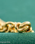 Antique 18k Gold Albert Chain Necklace | 1921 Birmingham Hallmarked Watch Chain, Heavy Curb Link, 60.1g Solid Gold T-Bar Necklace