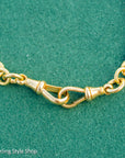 Antique 18k Gold Albert Chain Necklace | 1921 Birmingham Hallmarked Watch Chain, Heavy Curb Link, 60.1g Solid Gold T-Bar Necklace