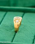 Antique 18ct Gold Celestial Ring | Star Set Old Mine Cut Diamonds | 1 Carat Total | London Hallmarked