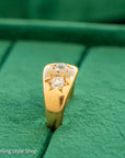 Antique 18ct Gold Celestial Ring | Star Set Old Mine Cut Diamonds | 1 Carat Total | London Hallmarked