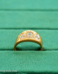Antique 18ct Gold Celestial Ring | Star Set Old Mine Cut Diamonds | 1 Carat Total | London Hallmarked