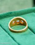 Antique 18ct Gold Celestial Ring | Star Set Old Mine Cut Diamonds | 1 Carat Total | London Hallmarked