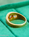 Antique 18ct Gold Celestial Ring | Star Set Old Mine Cut Diamonds | 1 Carat Total | London Hallmarked