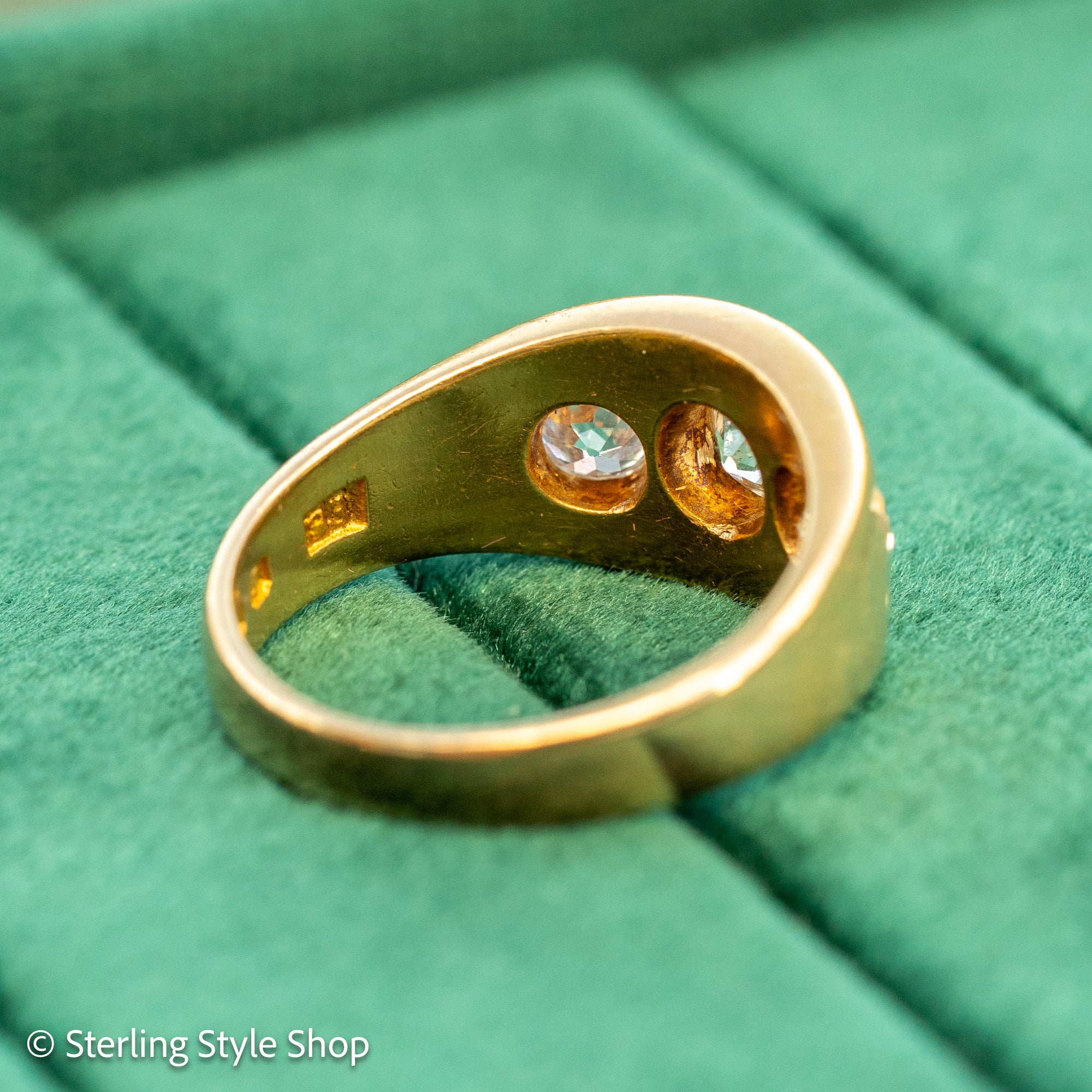 Antique 18ct Gold Celestial Ring | Star Set Old Mine Cut Diamonds | 1 Carat Total | London Hallmarked