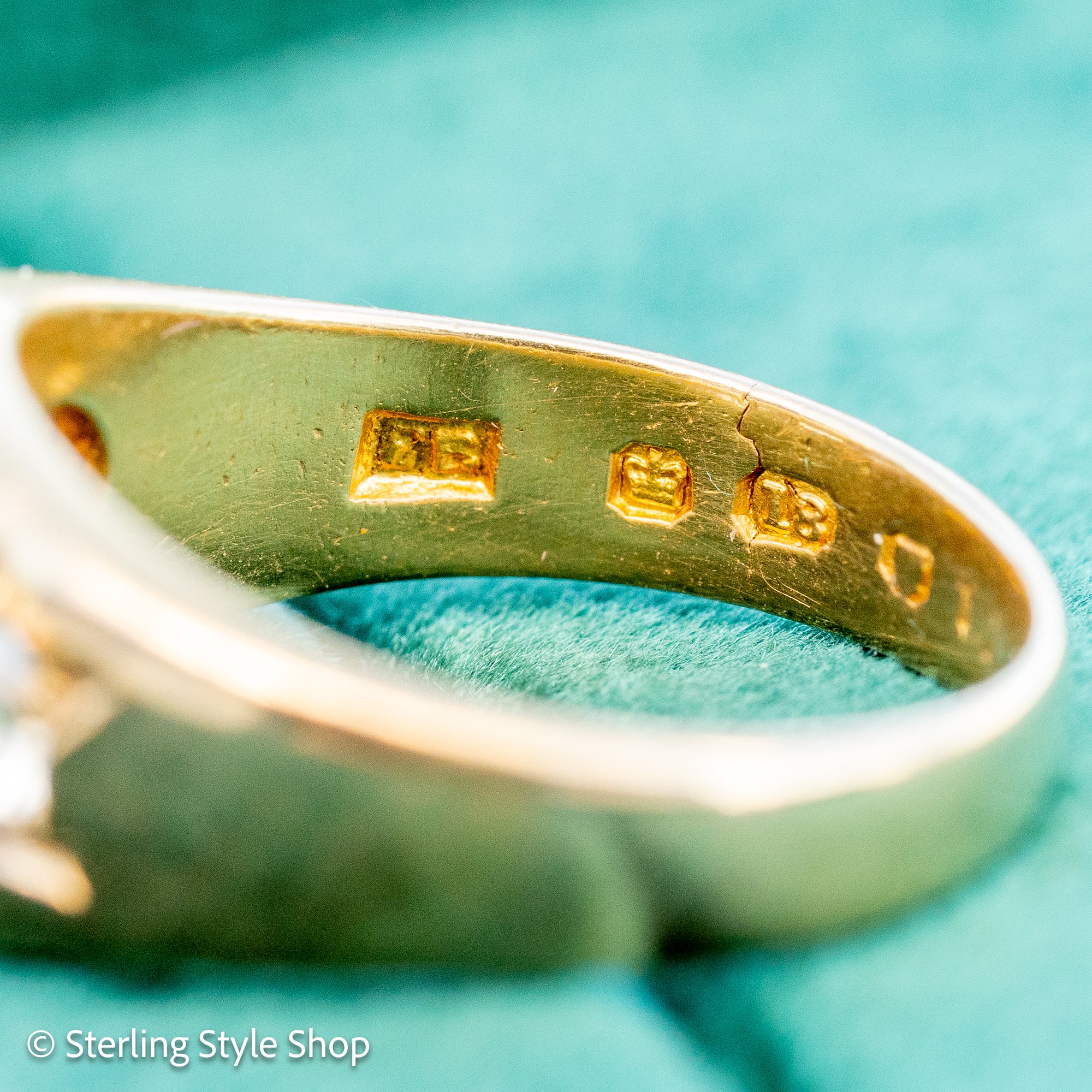 Antique 18ct Gold Celestial Ring | Star Set Old Mine Cut Diamonds | 1 Carat Total | London Hallmarked
