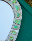 Federico Jimenez Handcrafted Sterling Silver Mirror with 38 Lone Mountain Turquoise Stones From Larry Cooley’s Legendary Collection