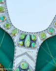 Federico Jimenez Handcrafted Sterling Silver Mirror with 38 Lone Mountain Turquoise Stones From Larry Cooley’s Legendary Collection