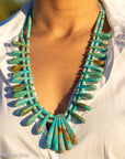 Museum-Quality Vintage Sleeping Beauty Turquoise Spike Necklace from Federico Jimenez Personal Vintage Collection, 26 inches/168 grams