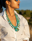 Museum-Quality Vintage Sleeping Beauty Turquoise Spike Necklace from Federico Jimenez Personal Vintage Collection, 26 inches/168 grams