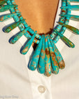 Museum-Quality Vintage Sleeping Beauty Turquoise Spike Necklace from Federico Jimenez Personal Vintage Collection, 26 inches/168 grams