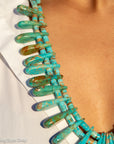 Museum-Quality Vintage Sleeping Beauty Turquoise Spike Necklace from Federico Jimenez Personal Vintage Collection, 26 inches/168 grams