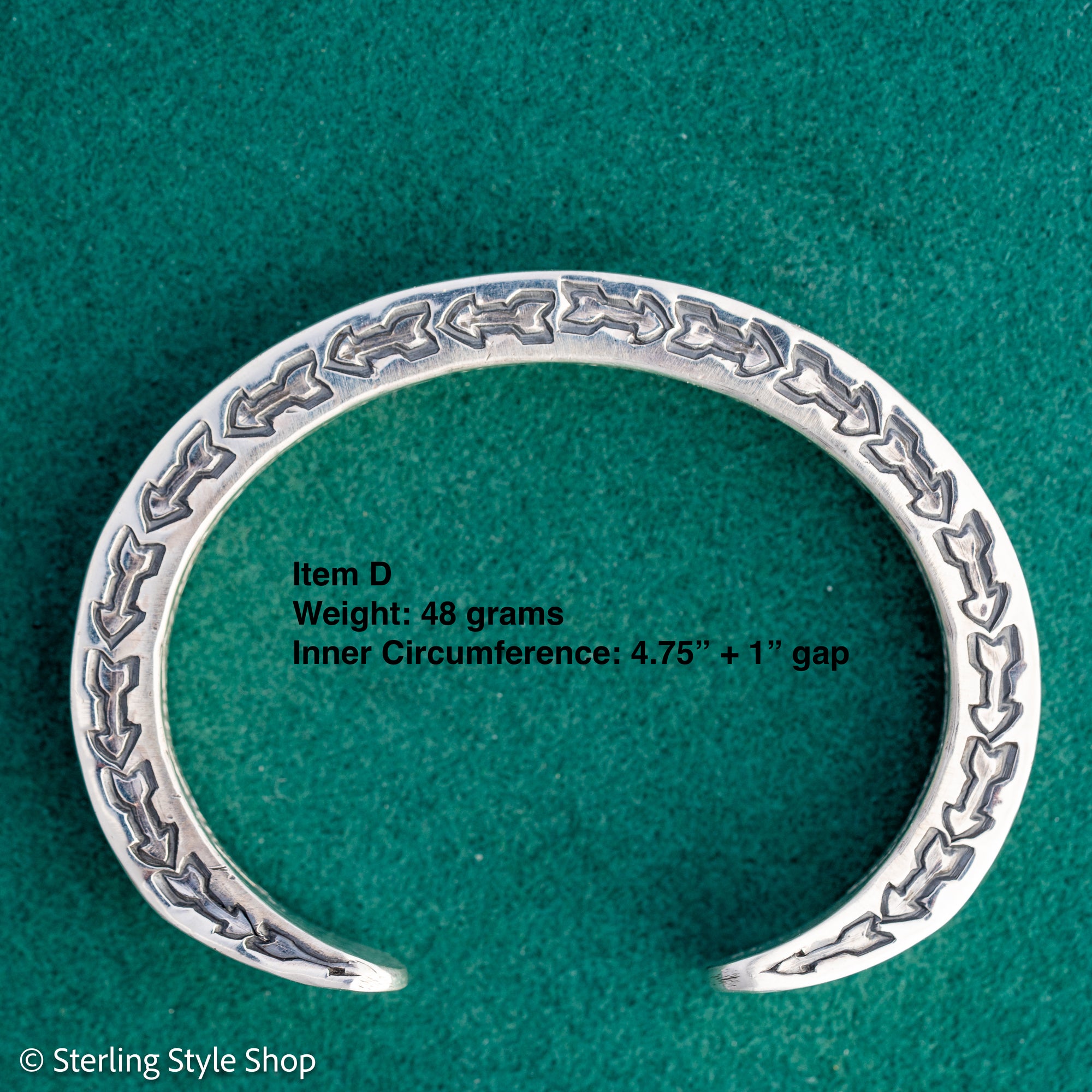 Sterling Silver Stamped Cuff, Sunshines Reeves Bracelet, Native American