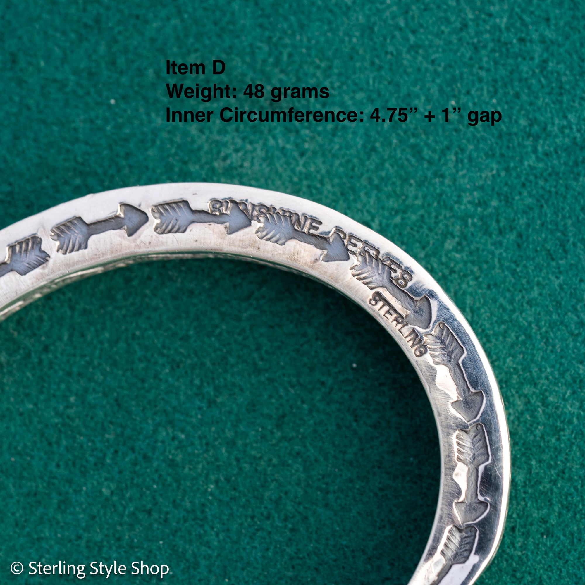 Sterling Silver Stamped Cuff, Sunshines Reeves Bracelet, Native American