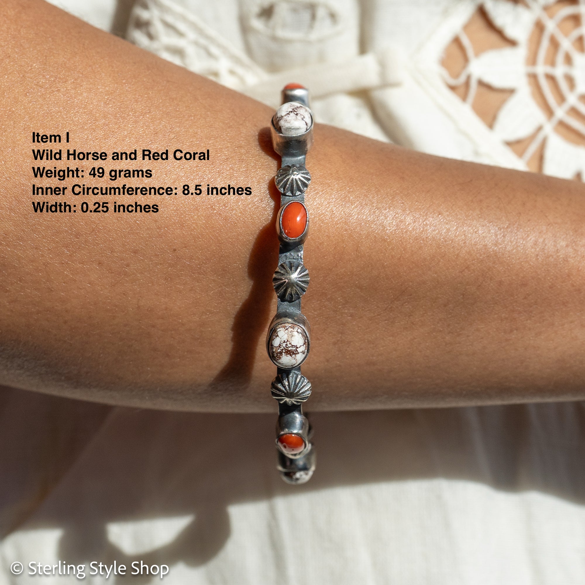 Chimney Butte Sterling Silver Turquoise Starburst Conch Bangle Bracelet – Stackable Southwestern Jewelry - Oxidized