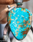 Chimney Butte Naja Pendant | Kingman Turquoise | Heavy Sterling Silver | Native American Statement Jewelry