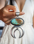 Chimney Butte Naja Pendant | Number 8 Turquoise | Heavy Sterling Silver | Native American Jewelry