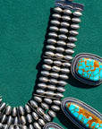 Ernest R Begay Candelaria Turquoise Necklace | 9mm Navajo Pearls | 286g Statement Necklace