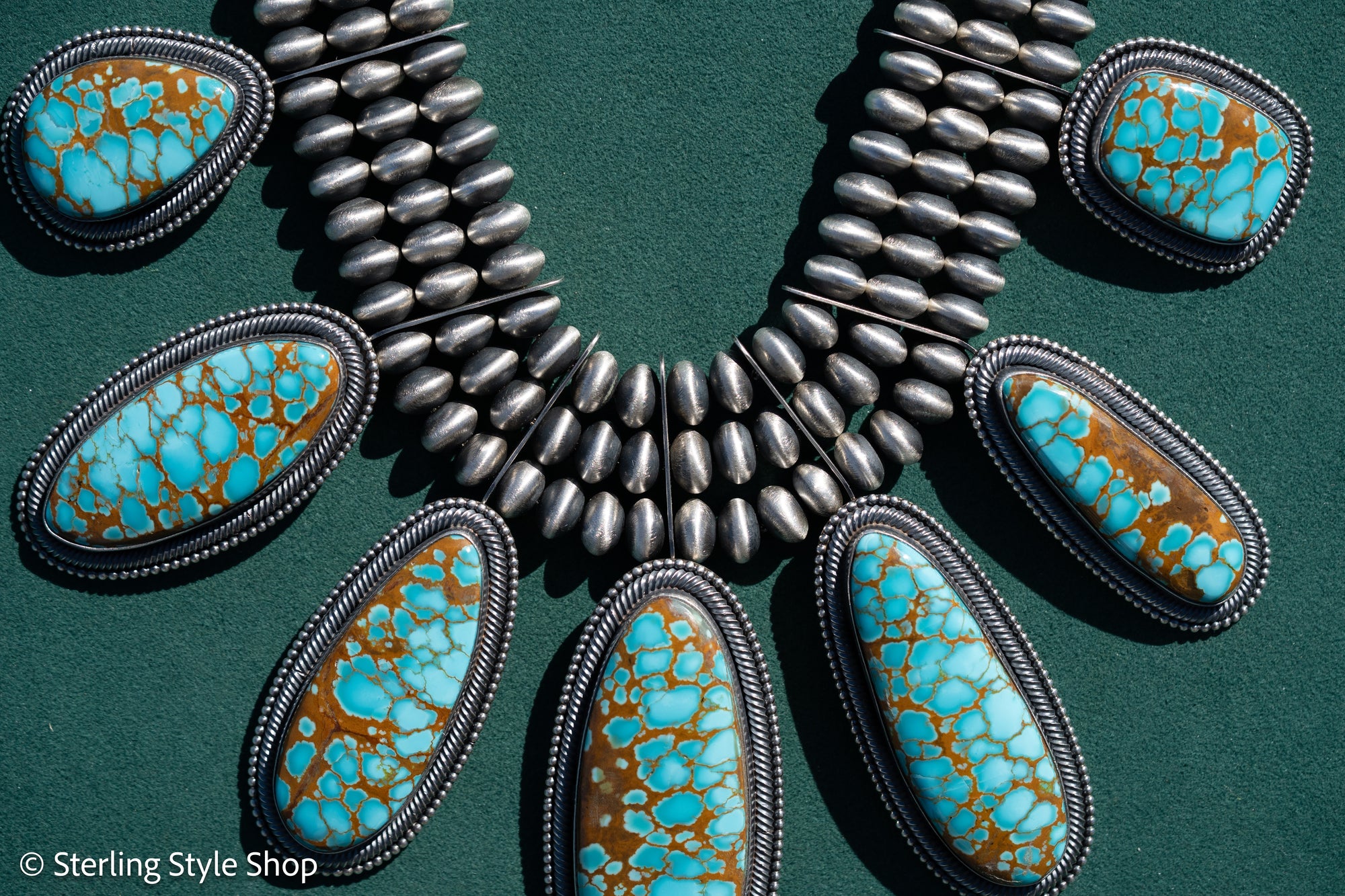 Ernest R Begay Candelaria Turquoise Necklace | 9mm Navajo Pearls | 286g Statement Necklace