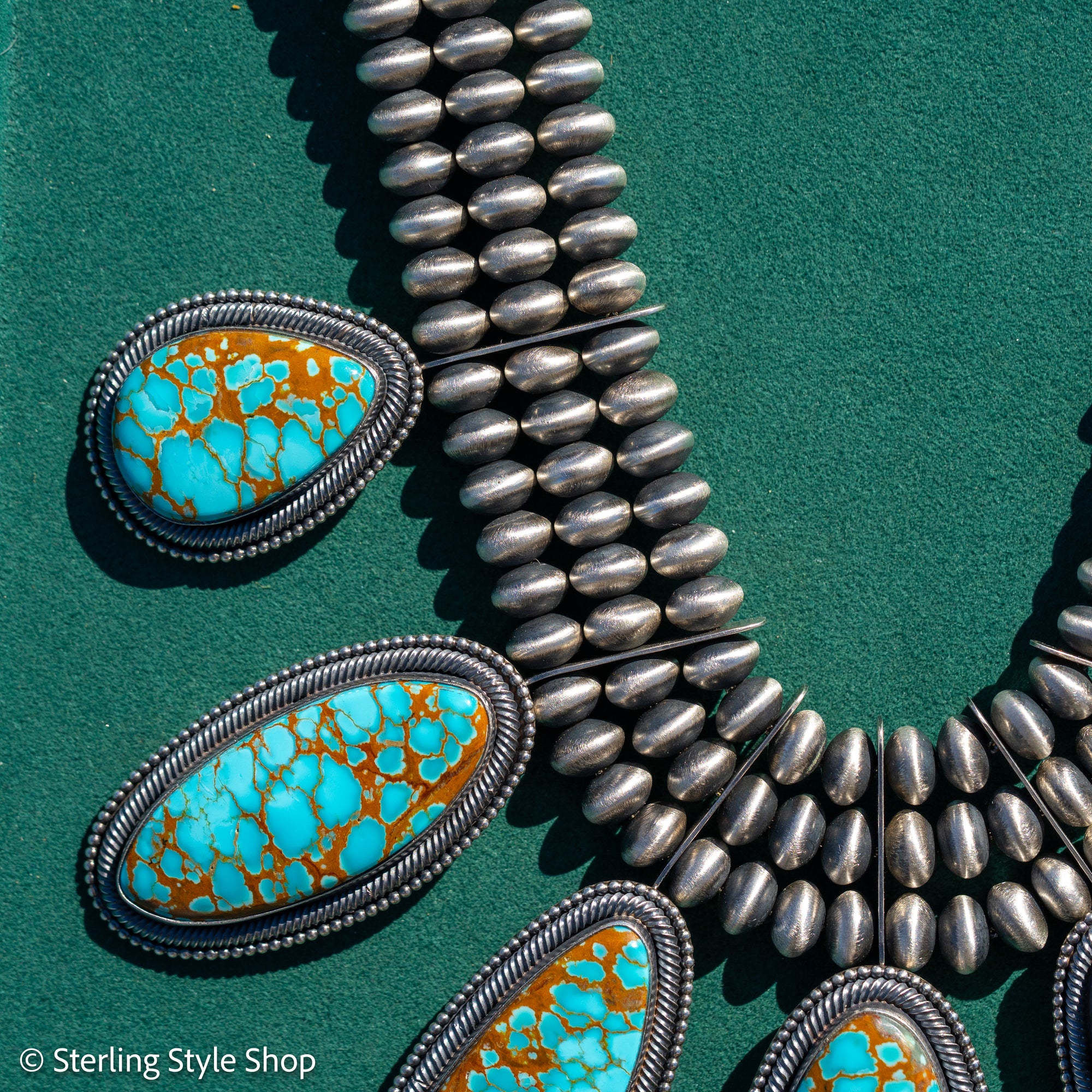 Ernest R Begay Candelaria Turquoise Necklace | 9mm Navajo Pearls | 286g Statement Necklace