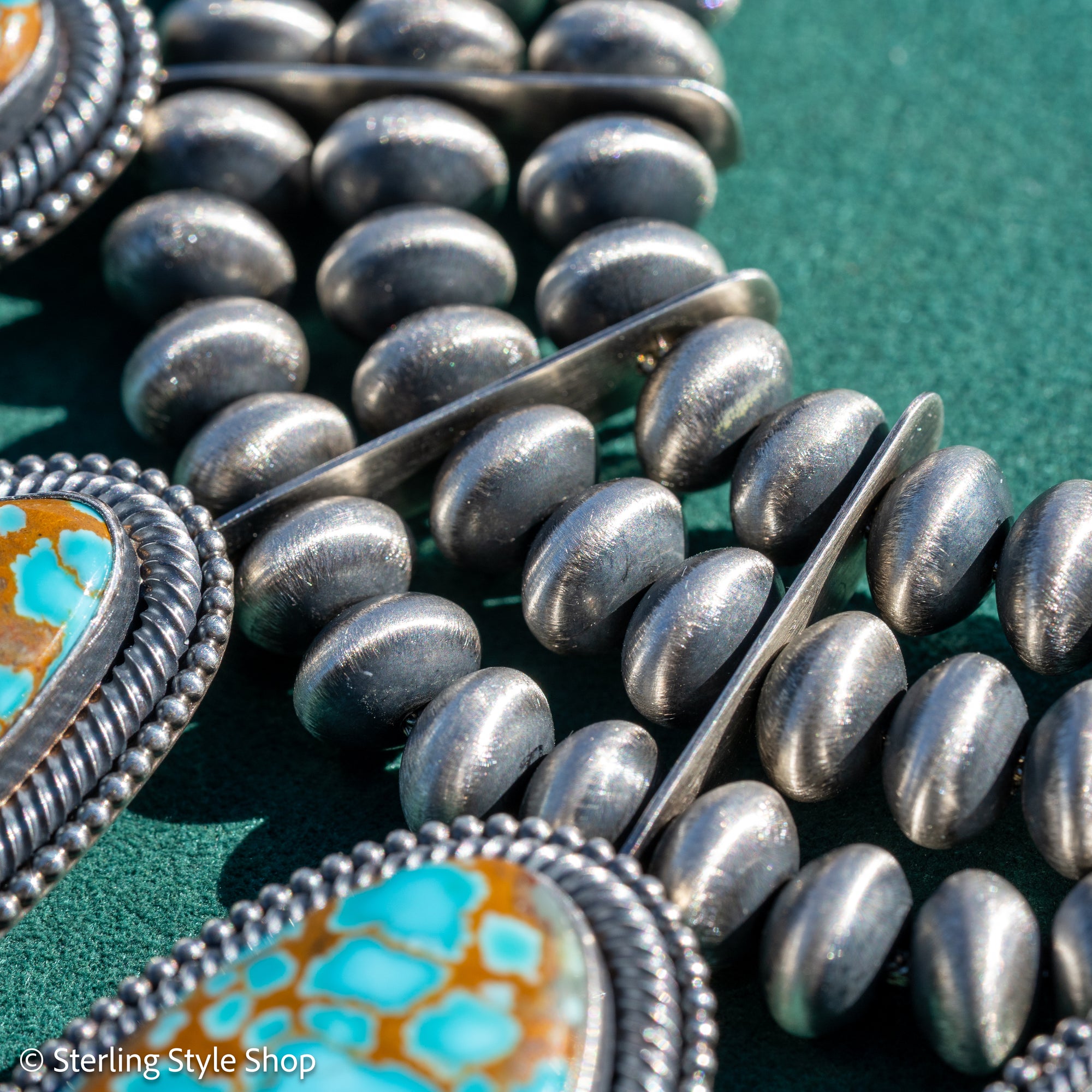 Ernest R Begay Candelaria Turquoise Necklace | 9mm Navajo Pearls | 286g Statement Necklace