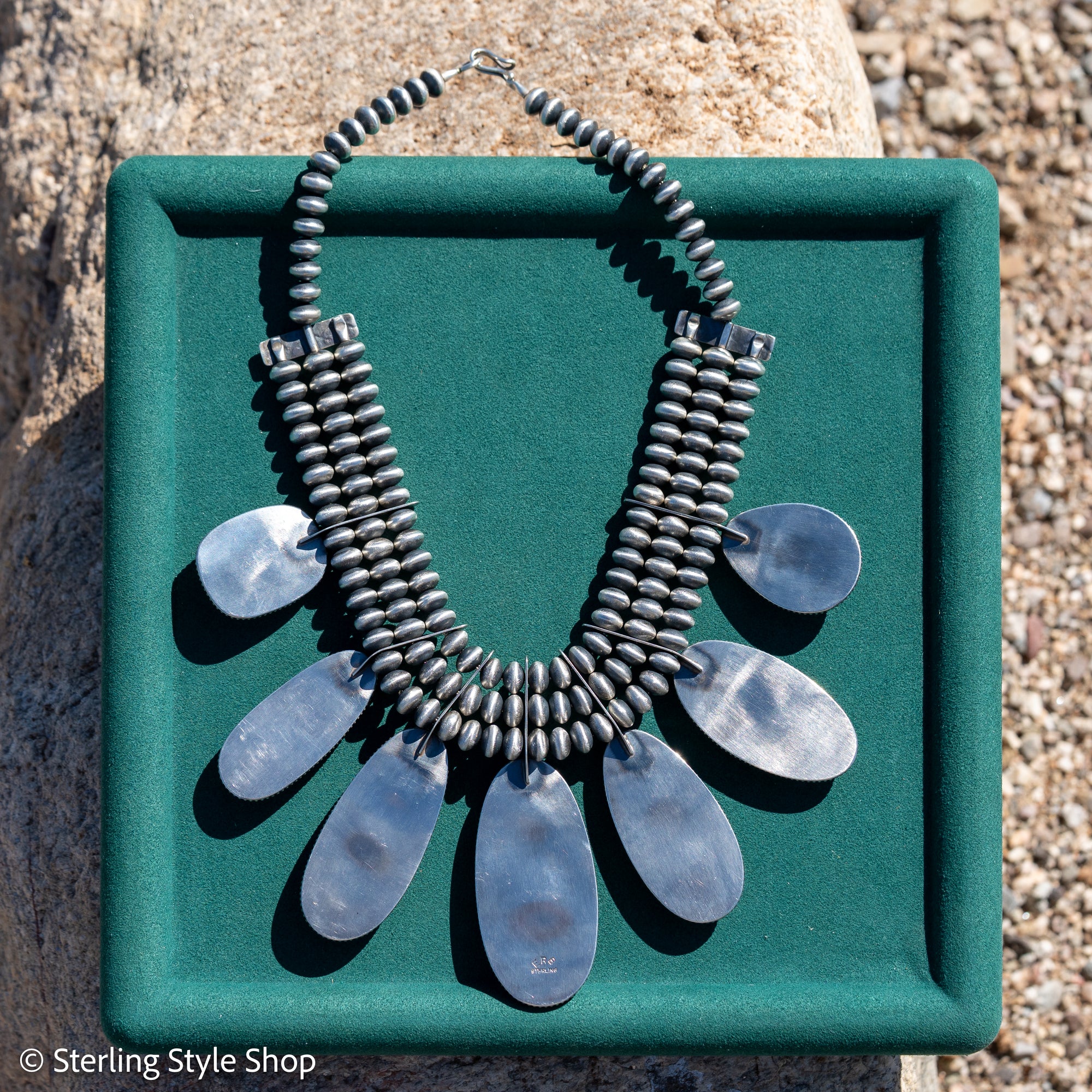 Ernest R Begay Candelaria Turquoise Necklace | 9mm Navajo Pearls | 286g Statement Necklace