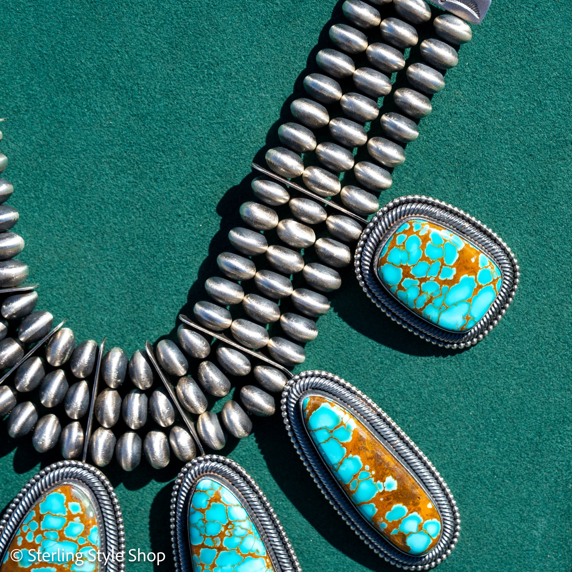 Ernest R Begay Candelaria Turquoise Necklace | 9mm Navajo Pearls | 286g Statement Necklace