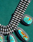 Ernest R Begay Candelaria Turquoise Necklace | 9mm Navajo Pearls | 286g Statement Necklace