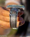 Alvin Yellowhorse Royal Web Variscite Cuff – Navajo Sterling Silver Bracelet-on-Bracelet Design – Turquoise, Coral & Jade Inlay 134g