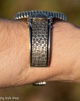 Alvin Yellowhorse Royal Web Variscite Cuff – Navajo Sterling Silver Bracelet-on-Bracelet Design – Turquoise, Coral & Jade Inlay 134g